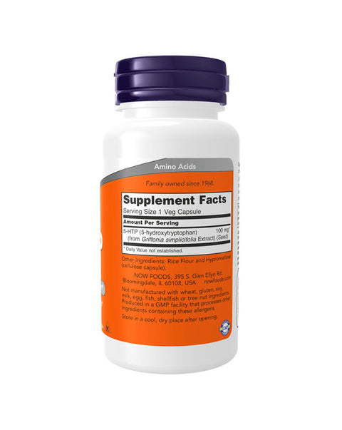 5-HTP 100mg - 60 Cápsulas - Now Foods