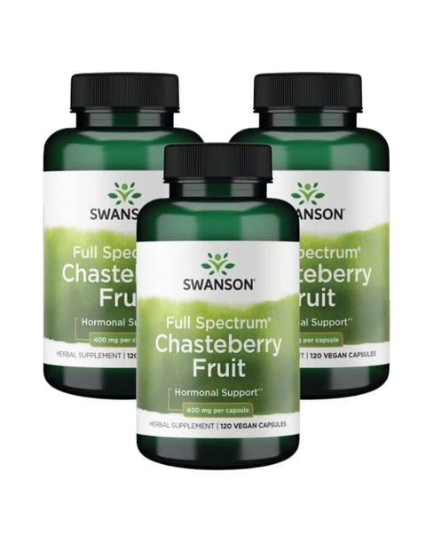Chasteberry Fruit 400mg - Pack 3x120 Cápsulas - Swanson