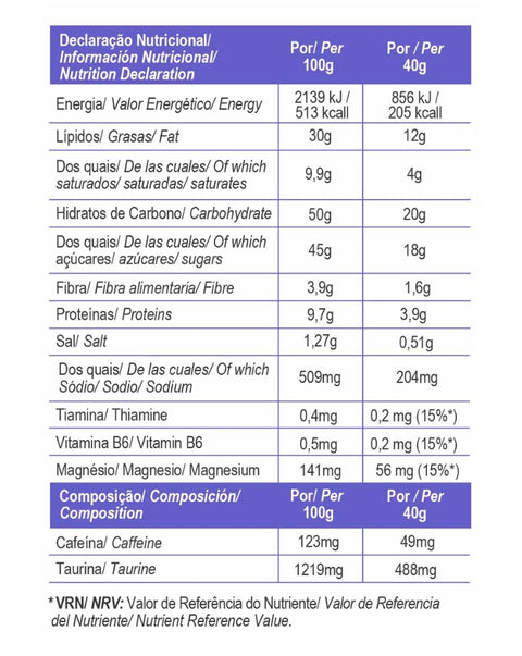 Barrita de Sal Total Energy Chocolate y Avellana - 40 g - Gold Nutrition