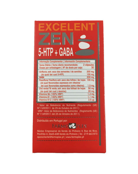 Excelent Zen 5-HTP + Gaba - 60 Capsules - Farmoplex