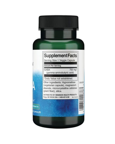 Gaba 750mg - 60 Cápsulas - Swanson