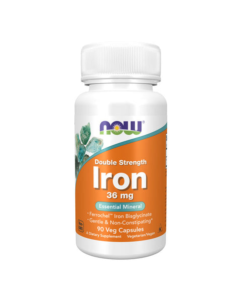 Iron 36mg Double Strength - 90 Capsules - Now Foods