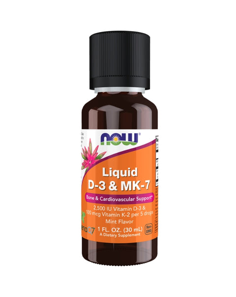 Vitamina D3 y K2 MK-7 líquida (2500ui / 100mcg) - 30ml - Now Foods