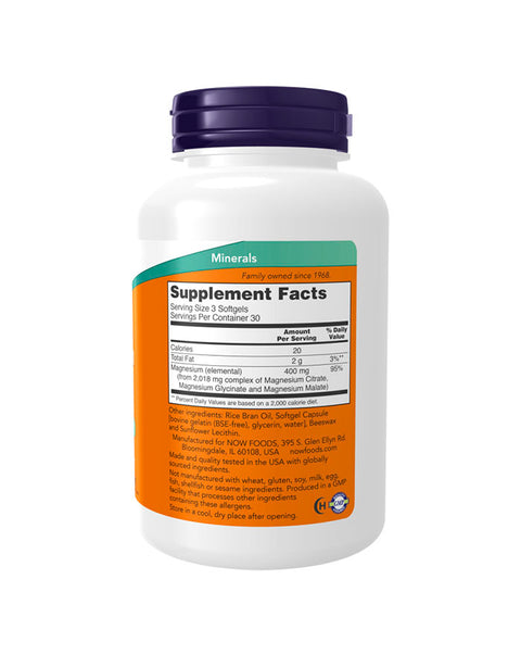 Magnesium Citrate - 90 Cápsulas - Now Foods