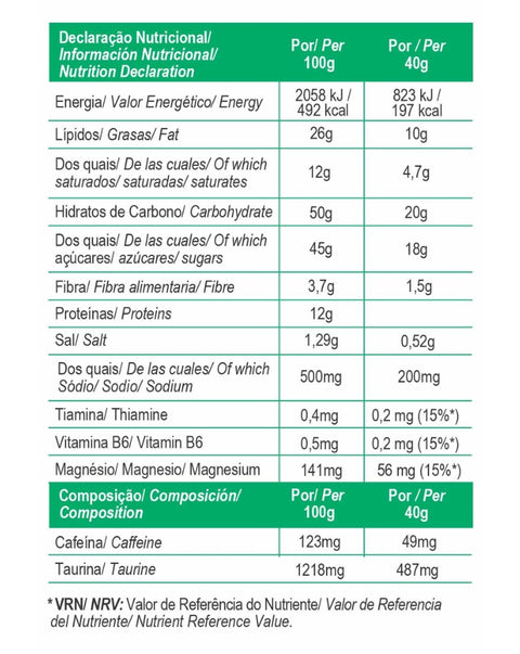 Barrita de Sal Total Energy de Chocolate y Cacahuete - 40 g - Gold Nutrition