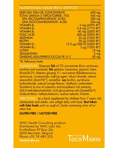 UnoCardio Active Mind + Vision Complex - 30 Cápsulas - WHC Labs