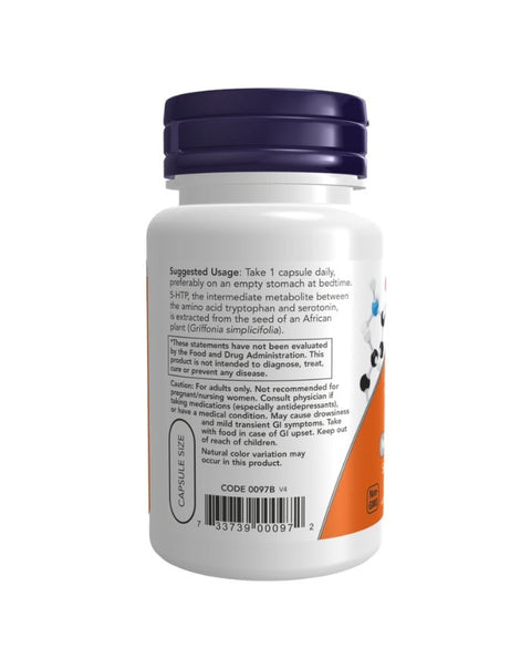 5 - HTP 50mg - 30 Cápsulas - Now Foods - naturvida.pt