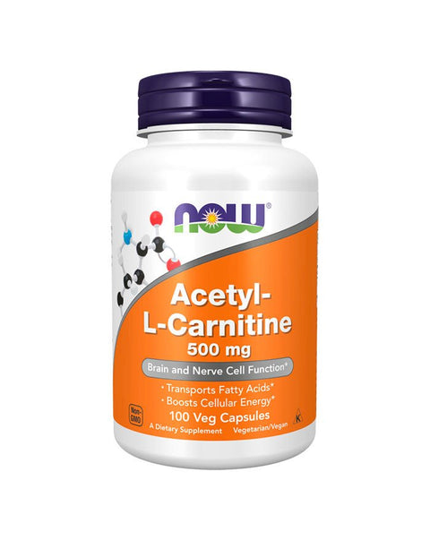 Acetyl L - Carnitine 500mg - 100 Cápsulas - Now Foods - naturvida.pt