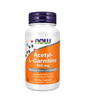 Acetyl L-Carnitine 500mg frente - 50 Cápsulas - Now Foods - naturvida.pt