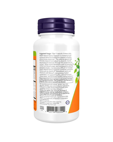 Adrenal Stress Support - 90 Cápsulas - Now Foods - naturvida.pt