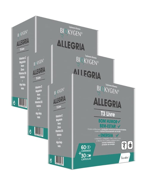 Allegria T3 Livre - Pack 3x60 Comprimidos + 30 Cápsulas - Biokygen Fharmonat