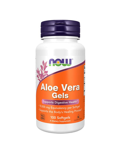 Aloe Vera Gels 10000mg - 100 Cápsulas - Now Foods - naturvida.pt