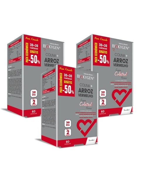 Arroz Vermelho - Pack 3x60 Cápsulas - Biokygen Fharmonat - naturvida.pt