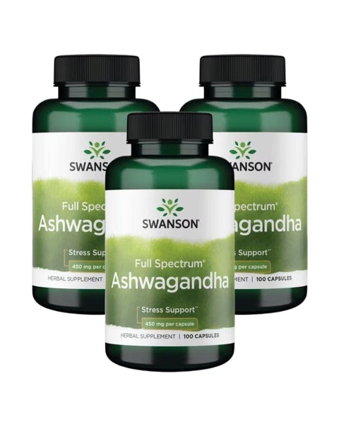 Ashwagandha 450mg - Pack 3x100 Cápsulas - Swanson - naturvida.pt