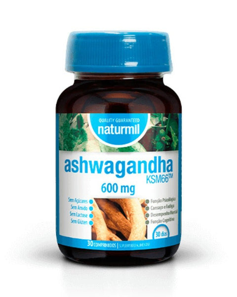 Ashwagandha KSM66 600mg - 30 Comprimidos - Naturmil - naturvida.pt