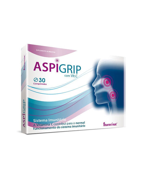 Aspigrip com Vitamina C - 30 Comprimidos - Fharmonat - naturvida.pt