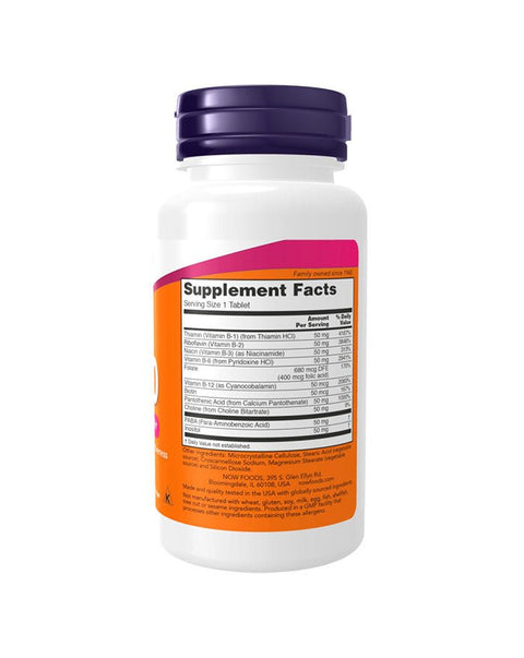 B50 trás - 100 Comprimidos - Now Foods - naturvida.pt