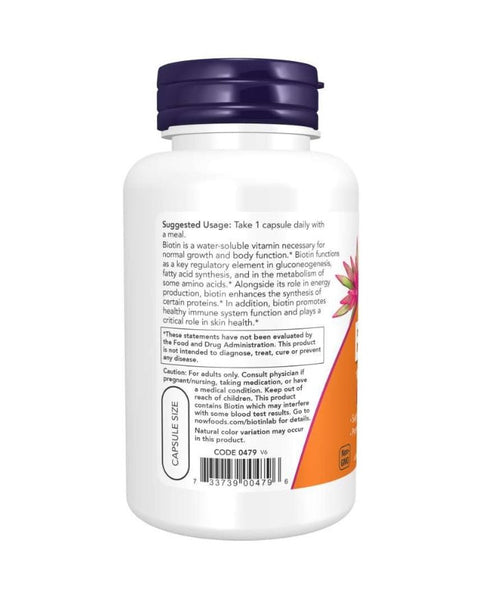 Biotina 10000mcg - 60 Cápsulas - Now Foods - naturvida.pt