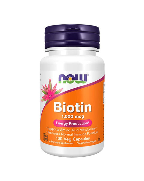 Biotina 1000mcg - 100 Cápsulas - Now Foods - naturvida.pt