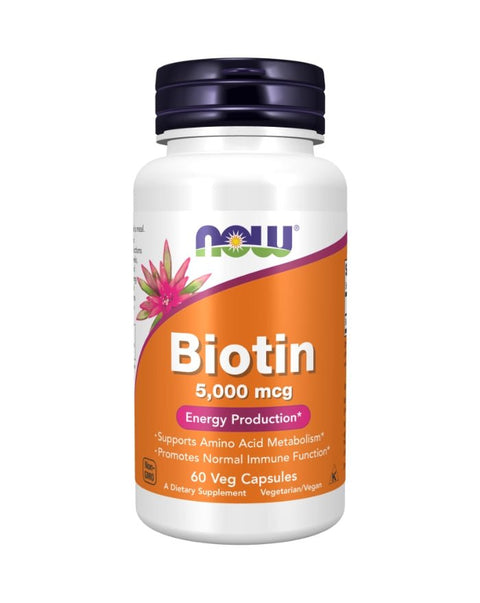Biotina 5000mcg - 60 Cápsulas - Now Foods - naturvida.pt