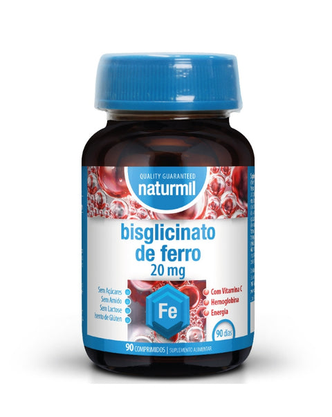 Bisglicinato de Ferro 20mg - 90 Comprimidos - Naturmil