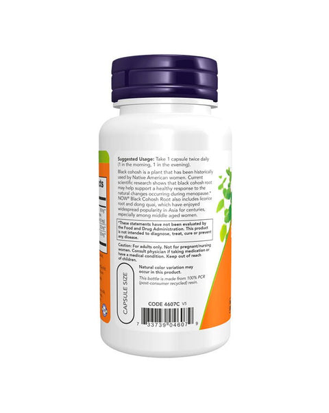 Black Cohosh 80mg - 90 Cápsulas - Now Foods - naturvida.pt
