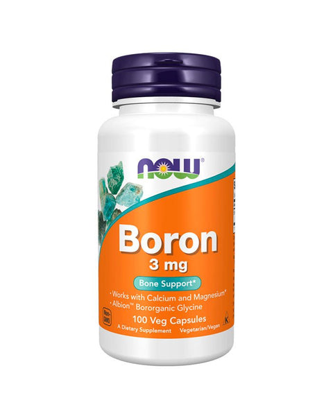 Boron 3mg frente - 100 Cápsulas - Now Foods - naturvida.pt