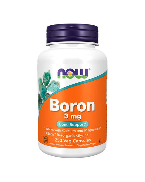 Boron 3mg - 250 Cápsulas - Now Foods - naturvida.pt