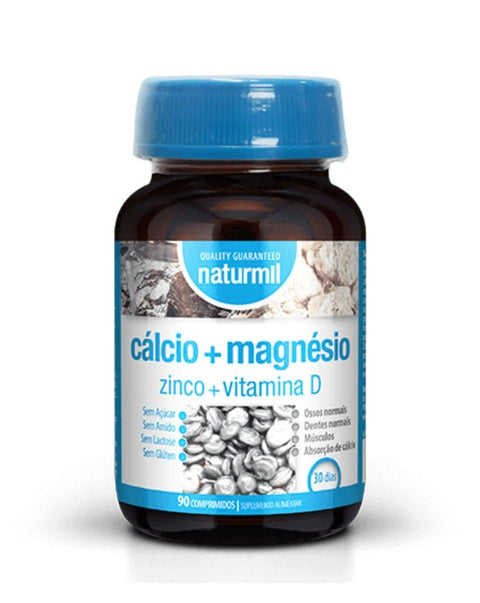 Cálcio + Magnésio + Zinco + Vitamina D - 90 Comprimidos - Naturmil - naturvida.pt