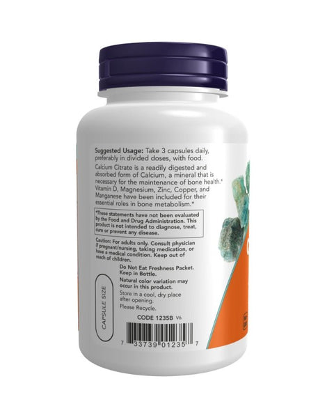 Calcium Citrate - 120 Cápsulas - Now Foods - naturvida.pt