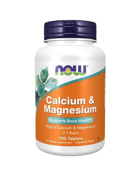 Calcium & Magnesium - 100 Comprimidos - Now Foods - naturvida.pt