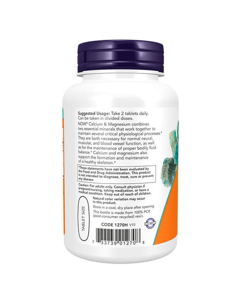 Calcium & Magnesium - 100 Comprimidos - Now Foods - naturvida.pt