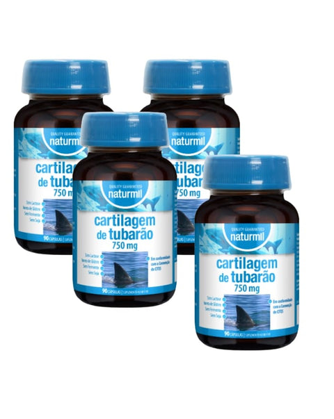 Cartilagem de Tubarão 750mg - Pack 4x90 Cápsulas - Naturmil