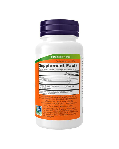 Chlorella (Clorela) 1000mg - 60 Comprimidos - Now Foods - naturvida.pt