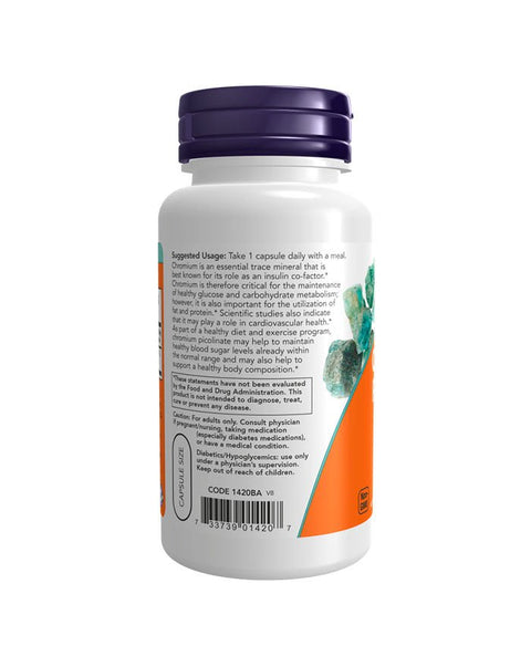 Chromium Picolinate 200mcg - 100 Cápsulas - Now Foods - naturvida.pt