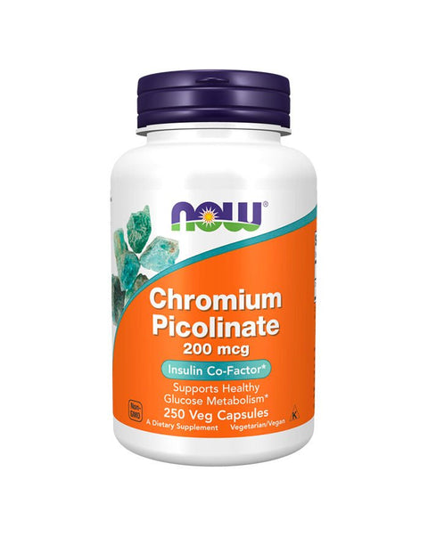 Chromium Picolinate 200mcg - 250 Cápsulas - Now Foods - naturvida.pt
