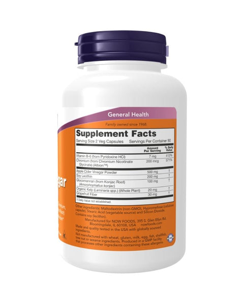 Cider Vinegar - 180 Cápsulas - Now Foods - naturvida.pt