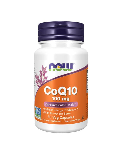 CoQ10 100mg c/ Baga de Espinheiro - 30 Cápsulas - Now Foods - naturvida.pt