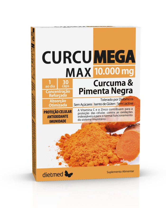 Curcumega Max 10000mg - 30 Cápsulas - Dietmed - naturvida.pt