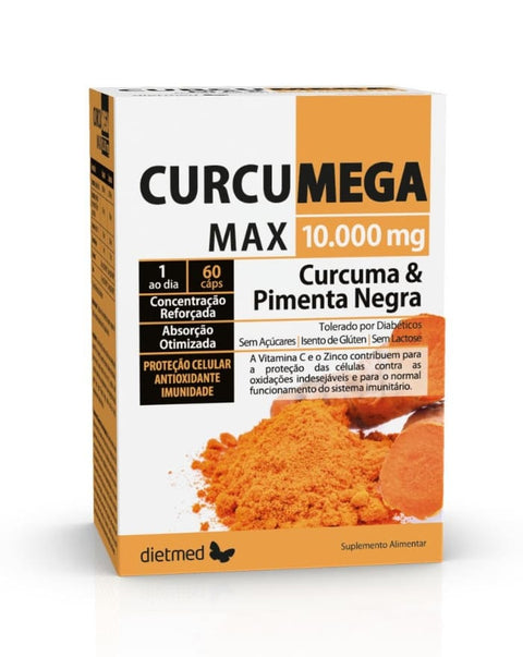 Curcumega Max 10000mg - 60 Comprimidos - Dietmed - naturvida.pt