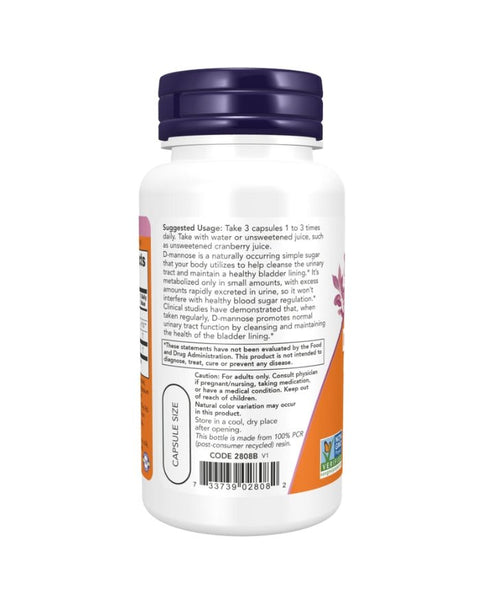 D-Manose 500mg - 120 Cápsulas - Now Foods - naturvida.pt