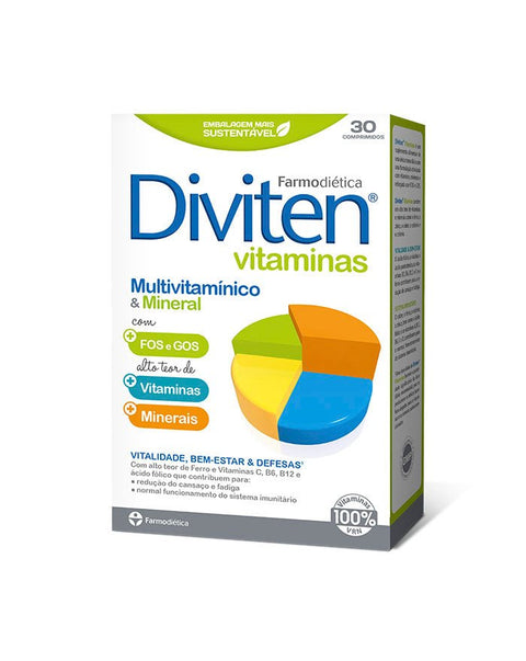 Diviten Vitaminas - 30 Comprimidos - Farmodiética - naturvida.pt