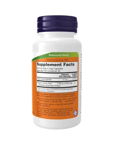 Dong Quai 520mg - 100 Cápsulas - Now Foods - naturvida.pt