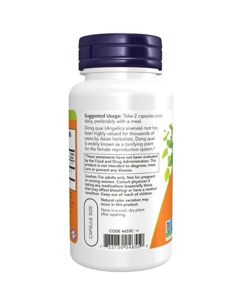 Dong Quai 520mg - 100 Cápsulas - Now Foods - naturvida.pt