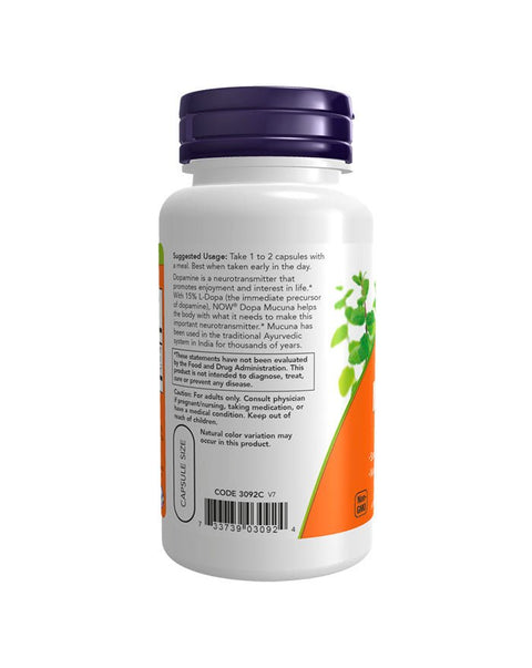 DOPA Mucuna - 90 Cápsulas - Now Foods - naturvida.pt