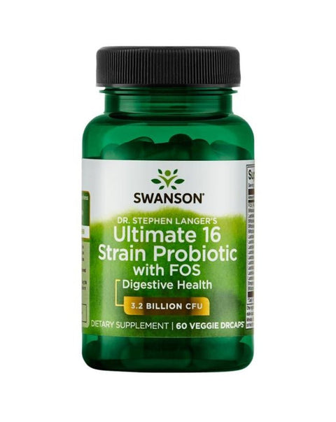 Dr. Stephen Langer's Ultimate 16 Strain Probiotic with FOS 3.2 Billion CFU - 60 Cápsulas - Swanson - naturvida.pt
