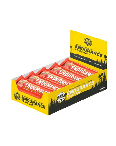 Endurance Fruit Bar Morango e Amêndoa - Caixa 15uni x 40g - Gold Nutrition - naturvida.pt