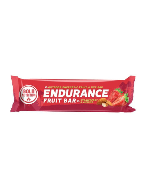 Endurance Fruit Bar Morango e Amêndoa - Caixa 15uni x 40g - Gold Nutrition - naturvida.pt
