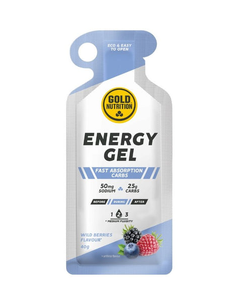 Energy Gel Frutos Silvestres - Caixa 16uni x 40g - Gold Nutrition - naturvida.pt