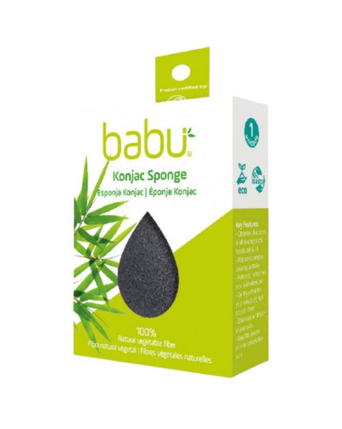 Esponja de Esfoliação Konjac Babu - Carvão Ativado - naturvida.pt